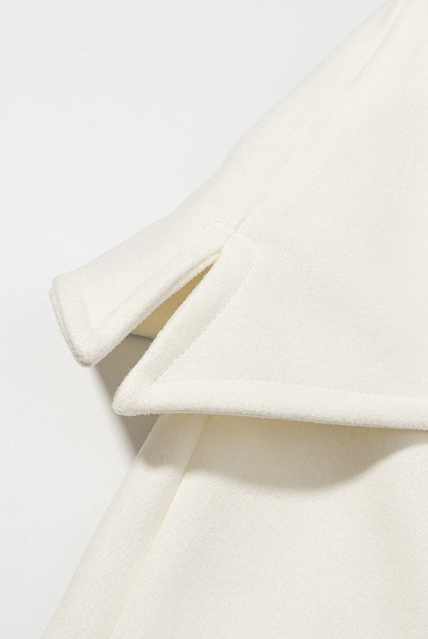 Cream-colored ruffled fabric blanket for Langry fashion coat