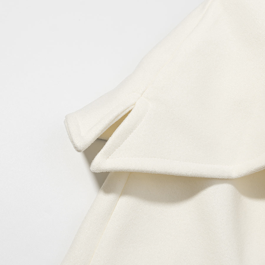 Cream-colored ruffled fabric blanket for Langry fashion coat
