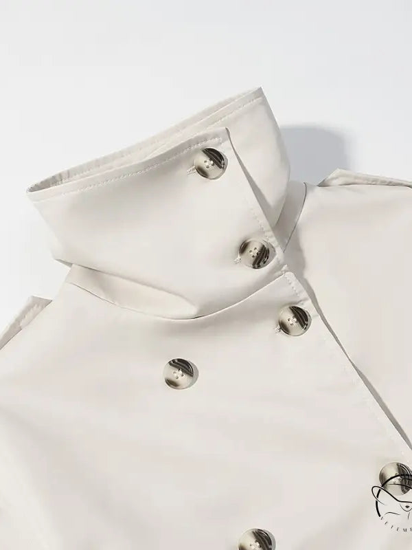 White chef jacket with silver buttons and trim in Langry windbreaker winter fashion