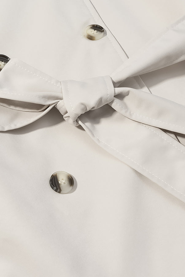 Langry fashion white chef jacket with silver buttons and bow tie design