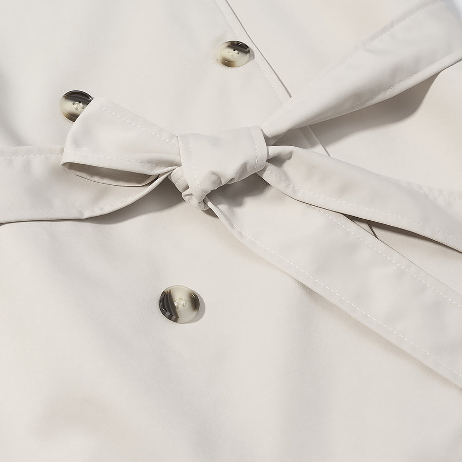 Langry fashion white chef jacket with silver buttons and bow tie design