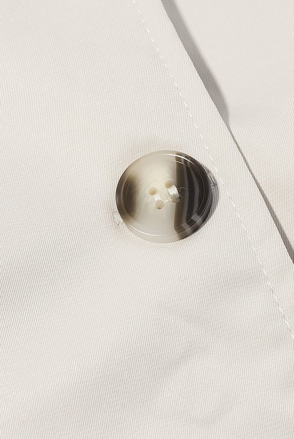 White button on Langry fashion jacket shirt, stylish winter windbreaker apparel