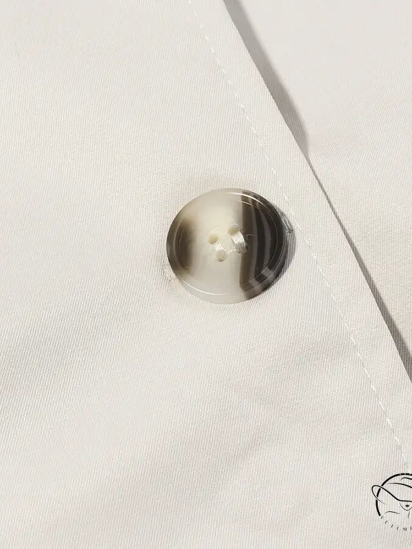 White button on Langry windbreaker winter fashion shirt