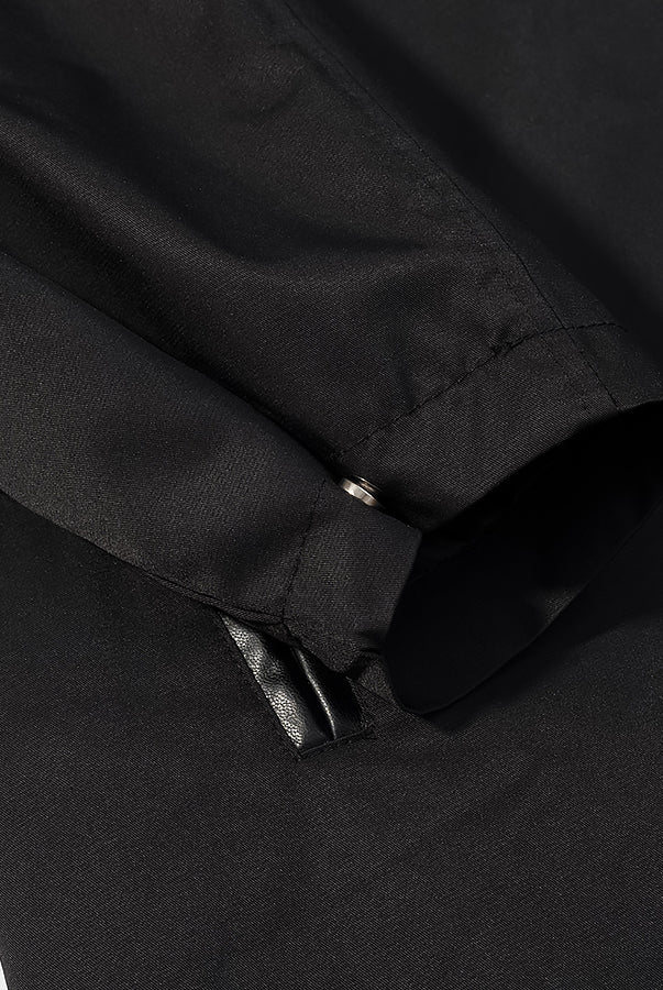 Black zippered pocket detail on Langry fashion trench coat