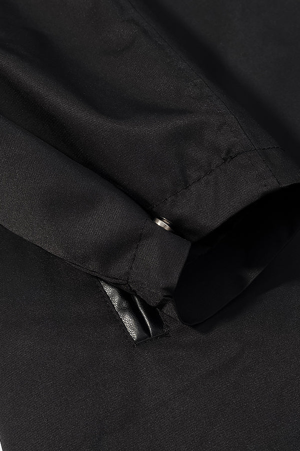 Black zippered pocket detail on Langry fashion trench coat