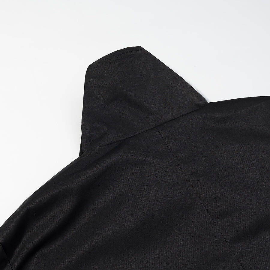 Fashionable black satin langry dress with sweetheart neckline