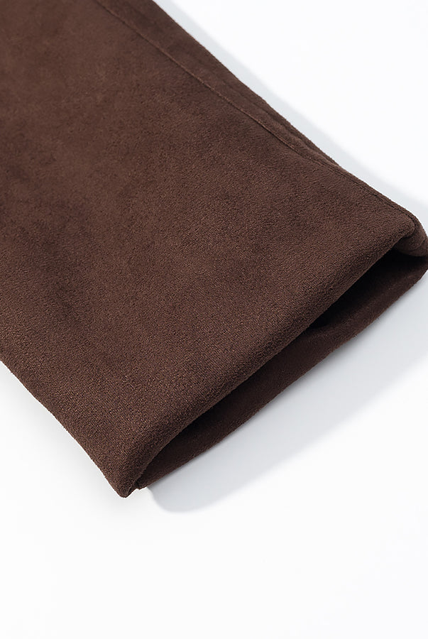 Langry fashion brown suede wallet with smooth texture and subtle sheen