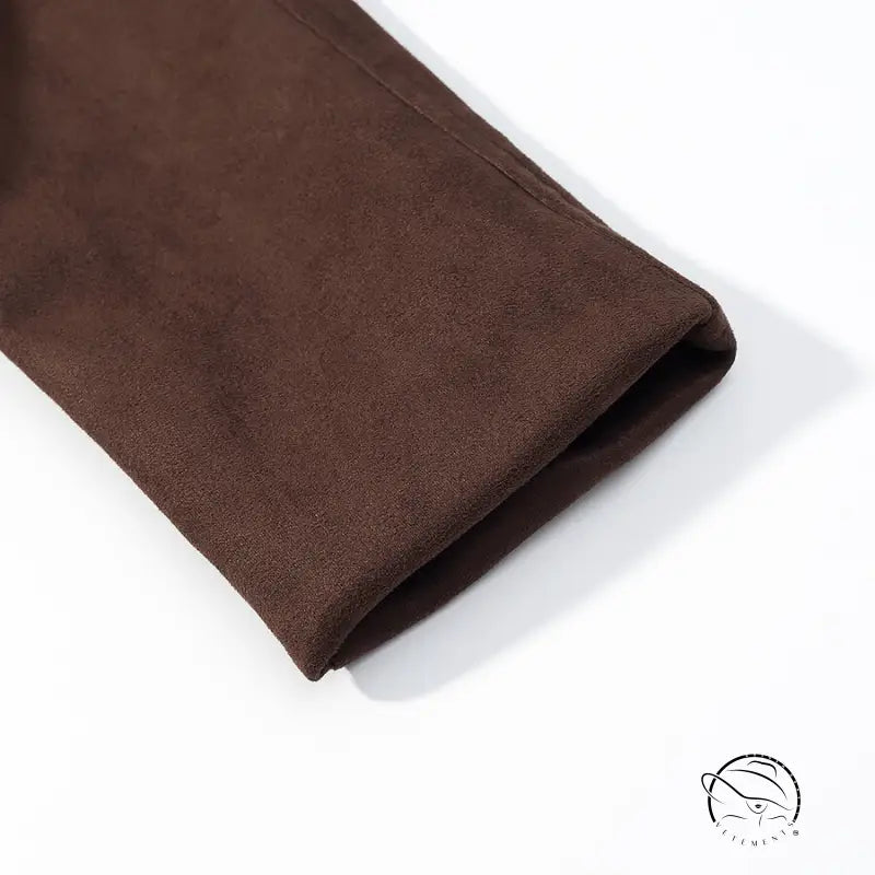 Brown suede wallet with fur collar fashion sheen in Langry style