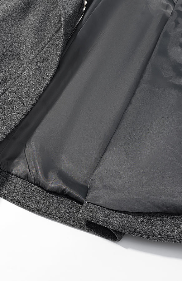 Charcoal gray wool Langry fashion jacket with zipper lining