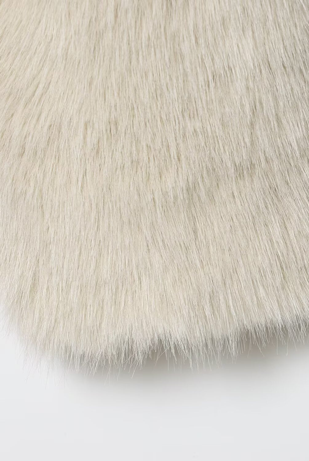 Langry faux fur effect short coat with cream plush scarf