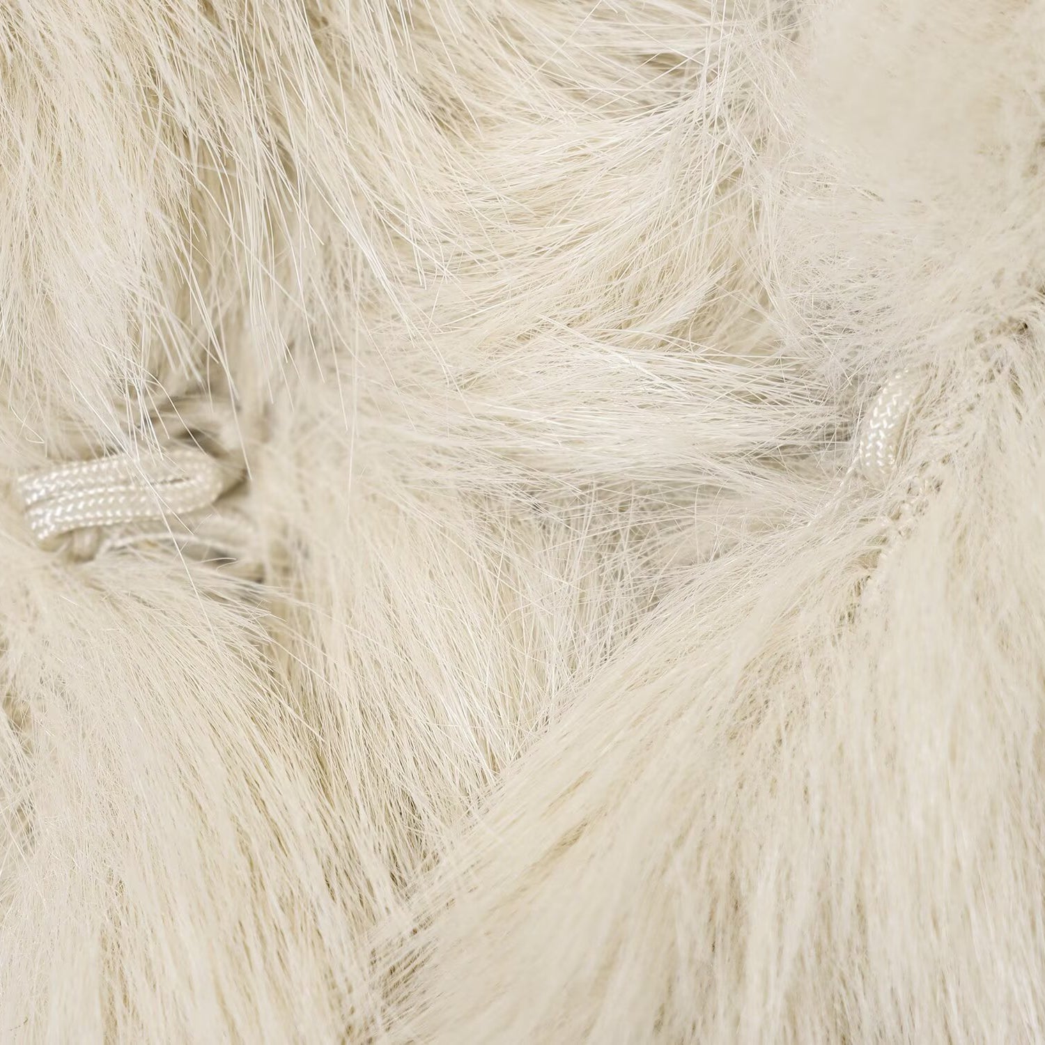 White faux fur scarf with silver accents for Langry fashion coat