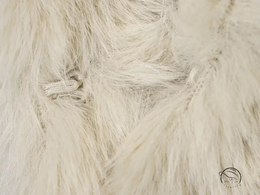 Cream faux fur throw blanket in Fur Effect Short Coat