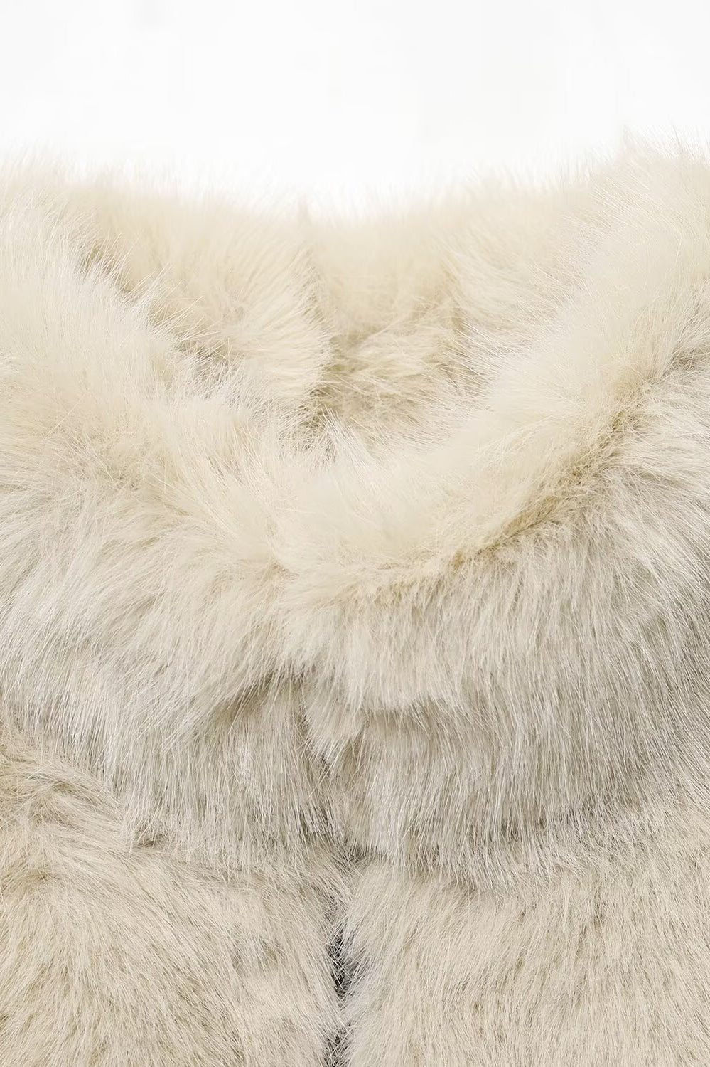 Langry faux fur fashion short coat with high collar and buttons