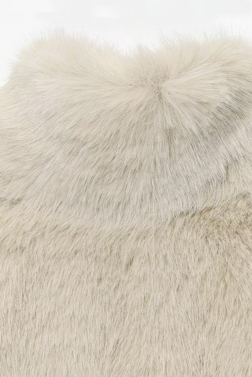 Langry faux fur effect short coat with high collar and textured surface