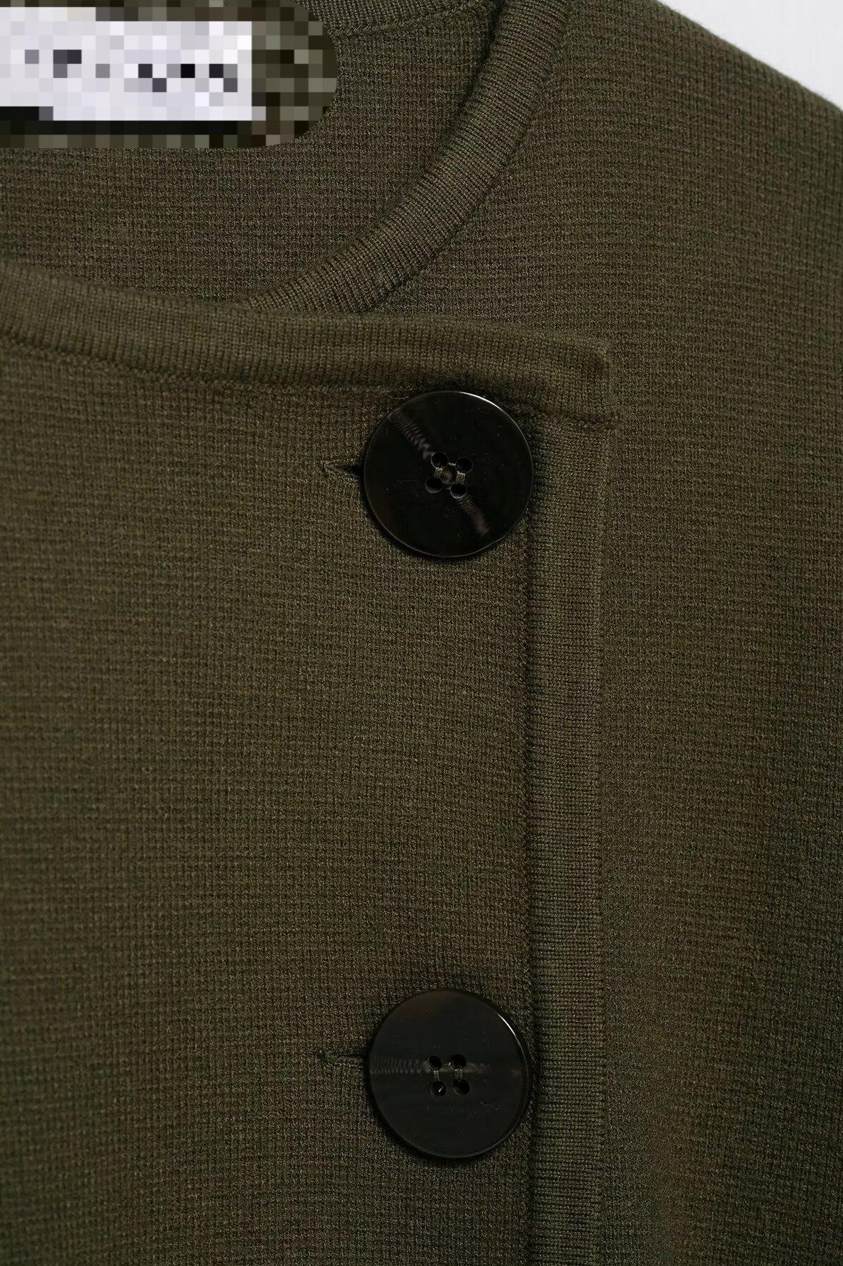 Olive green all-match round neck knitted jacket with regular sleeve