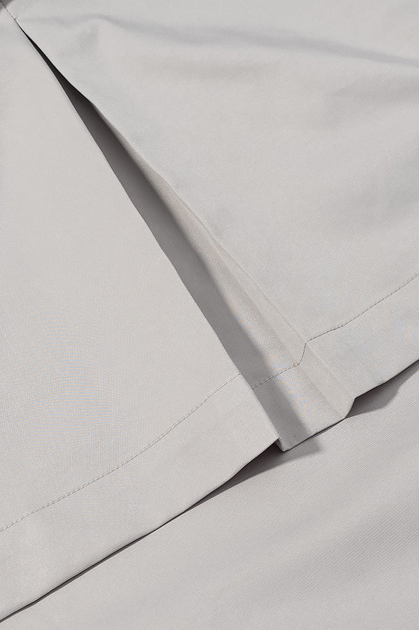 Langry fashion white satin pillowcase with hemmed edge and corner tuck for loose unique design long sleeve coat