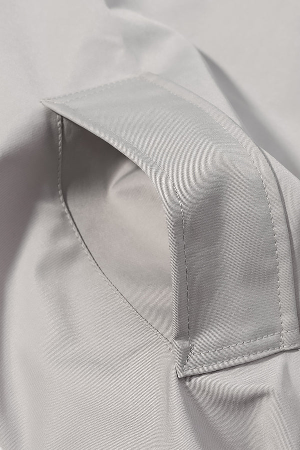 Light gray waterproof Langry fashion coat with pocket detail