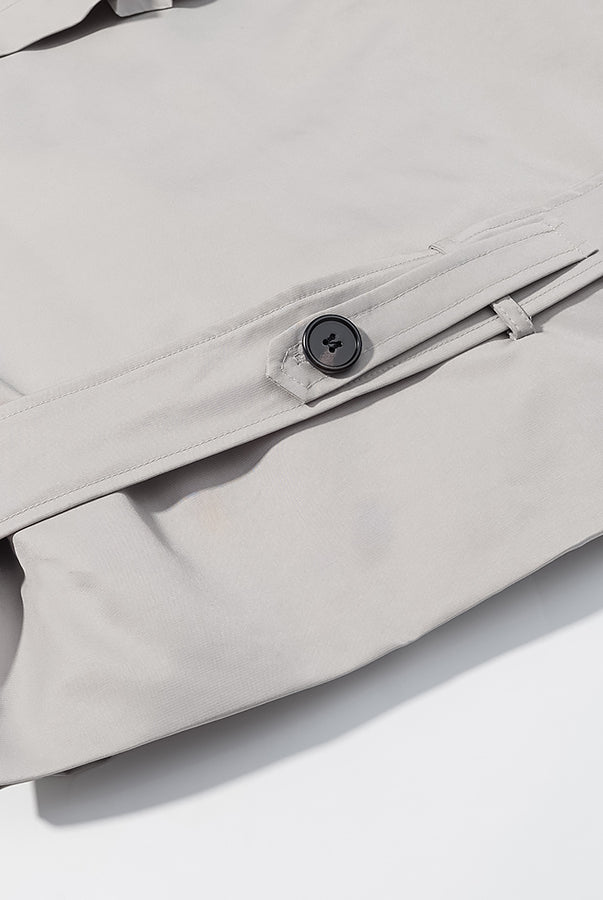 Light gray langry fashion shirt in loose unique long sleeve coat design