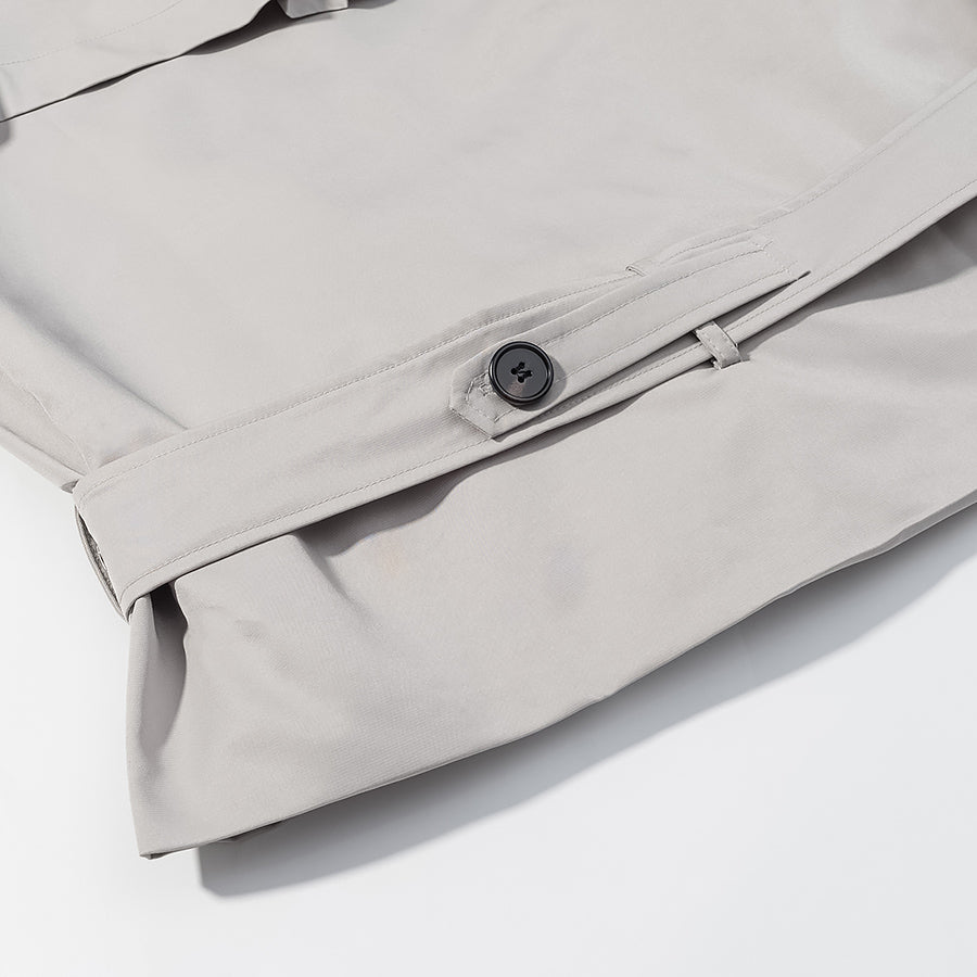 Light gray langry fashion shirt in loose unique long sleeve coat design