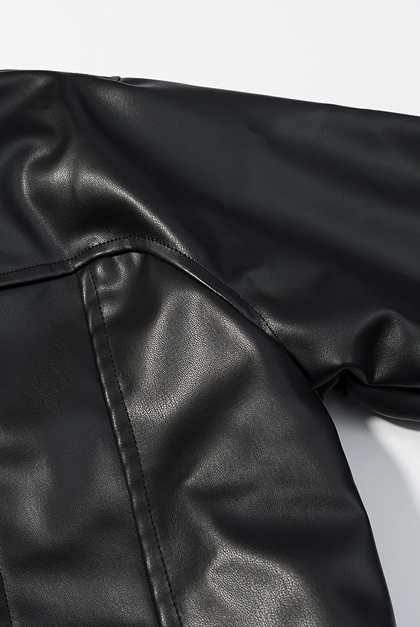 Stylish Langry faux leather jacket with quilted detailing and zipper