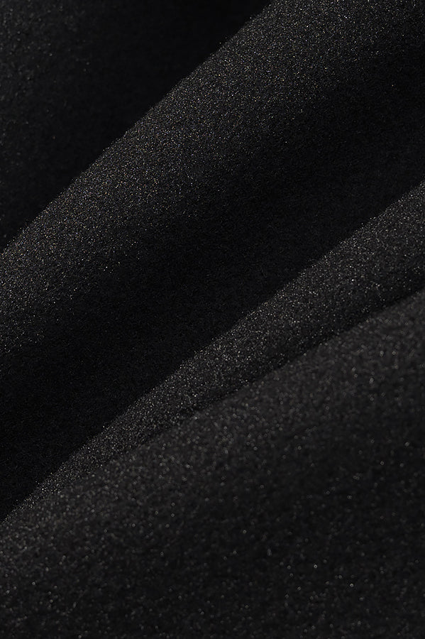 Langry fashion woolen coat with black textured plush cushion