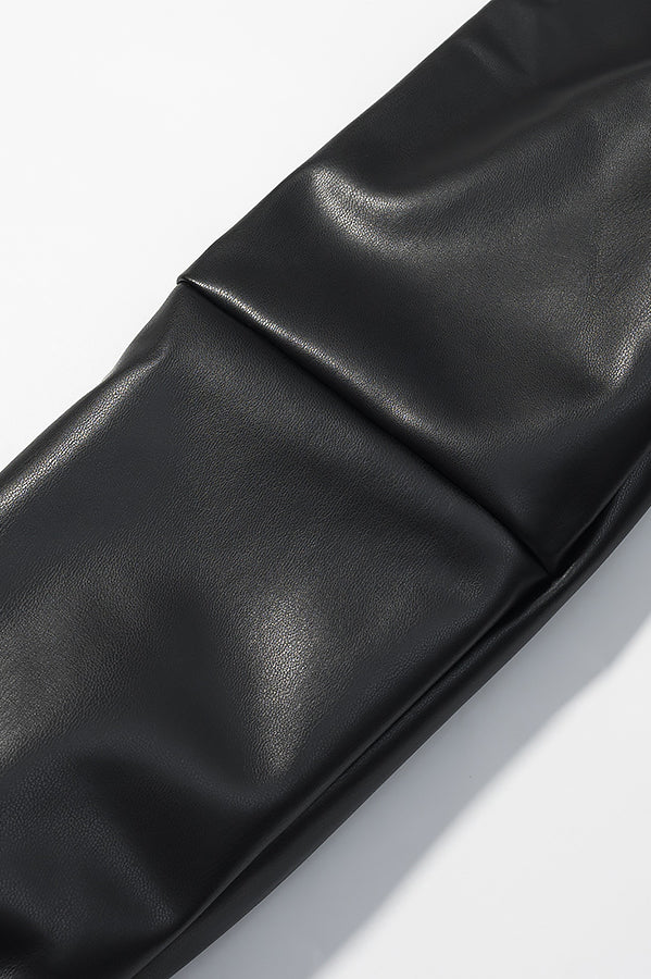 Langry faux leather belt with textured surface and silver buckle for fashion coat