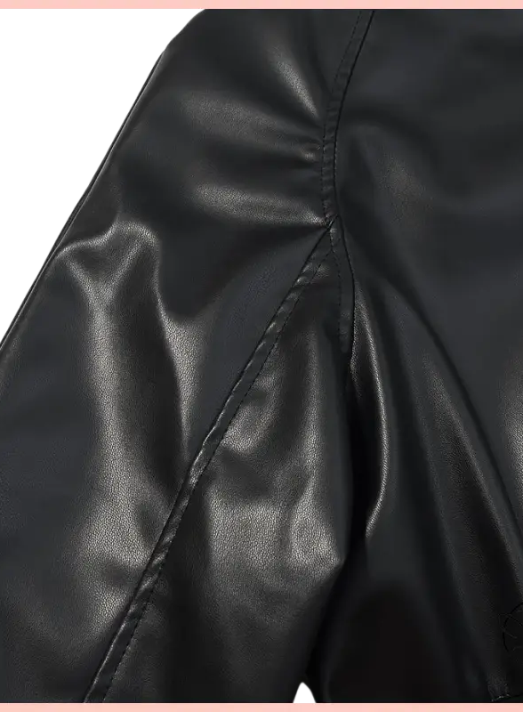 Langry faux leather coat with quilted detailing and zipper closure