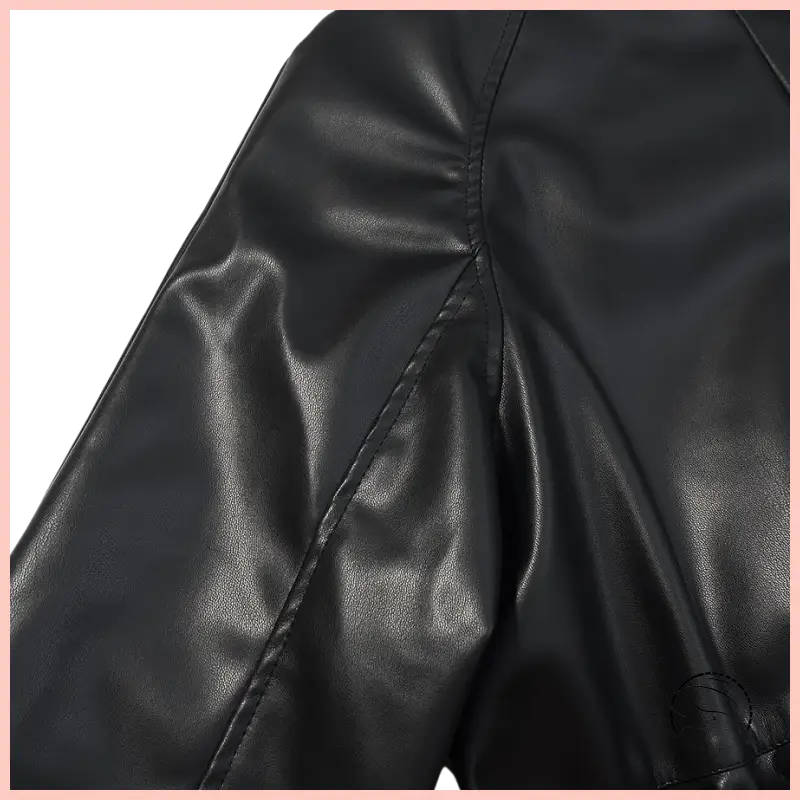 Langry faux leather coat with quilted detailing and zipper closure