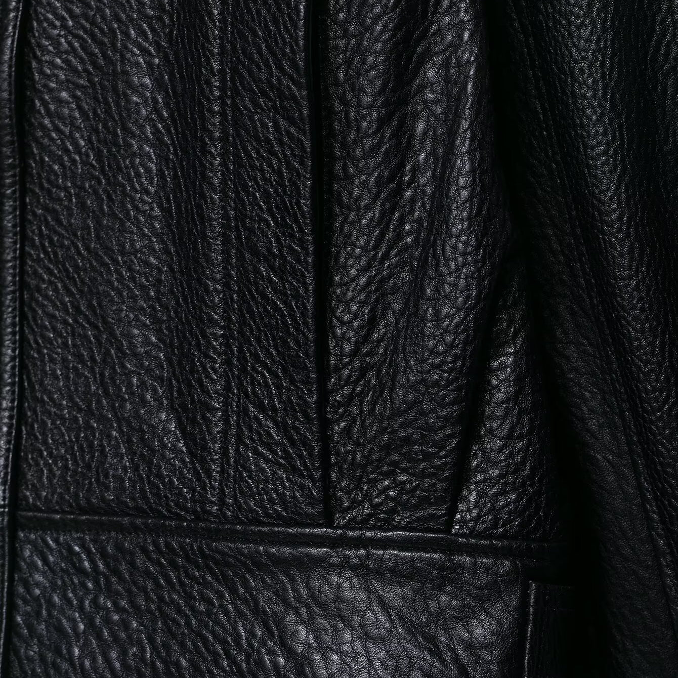 Langry faux leather bomber jacket with black textured gloves