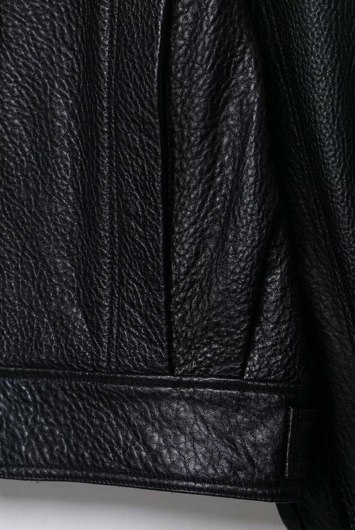 Langry faux leather bomber jacket with black textured gloves