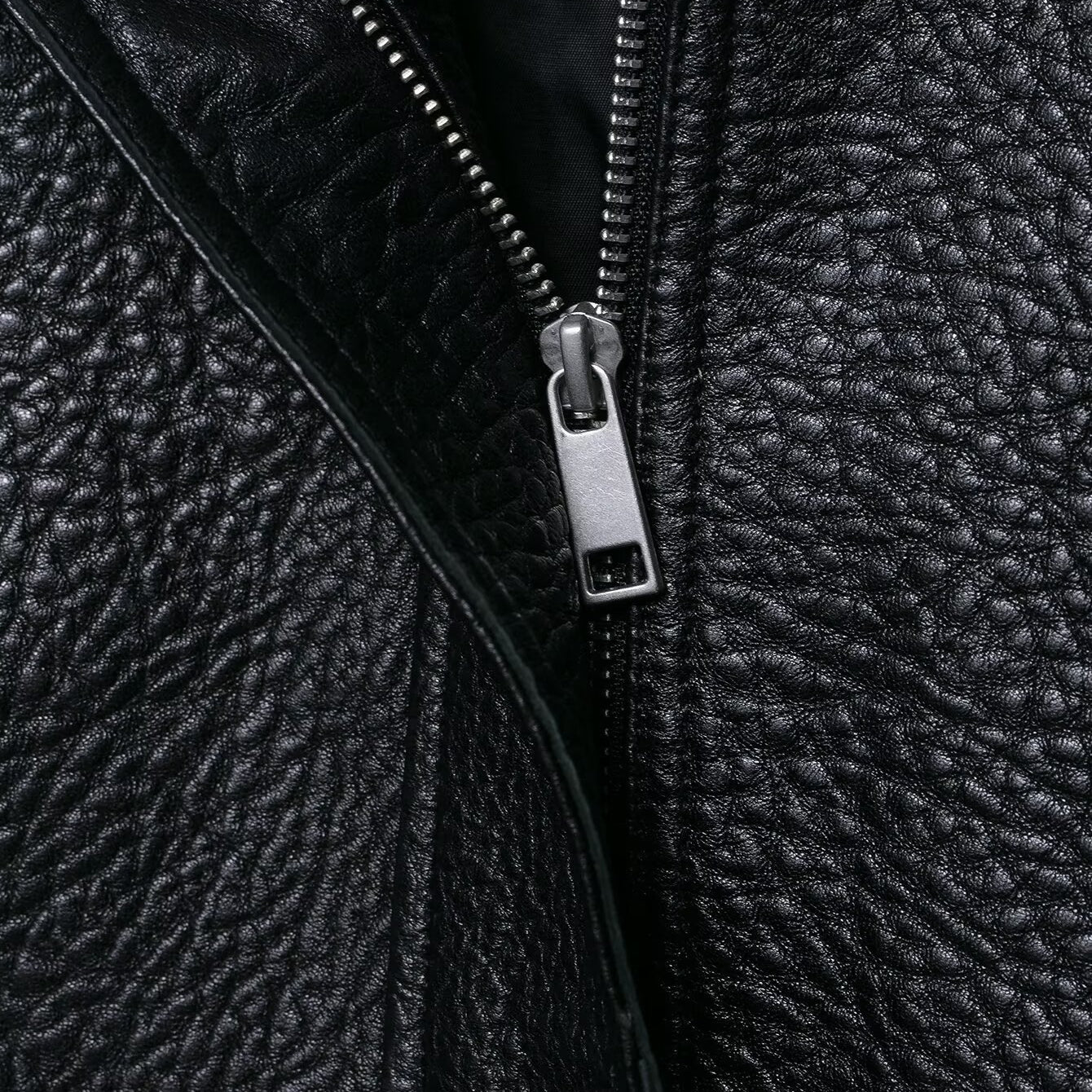 Elegant Langry faux leather drop shoulder zipper bomber jacket