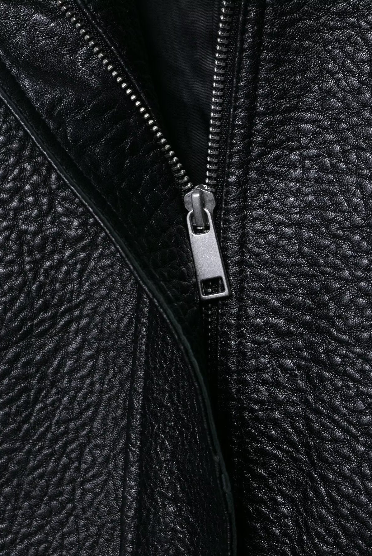 Elegant Langry faux leather drop shoulder zipper bomber jacket