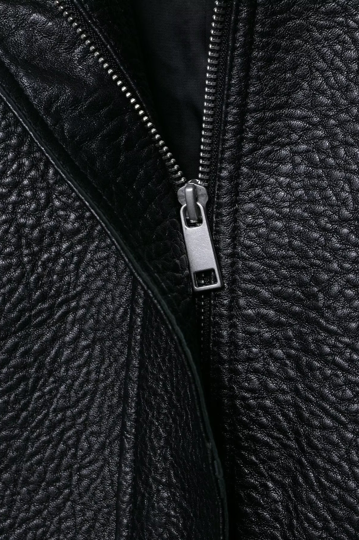 Elegant Langry faux leather drop shoulder zipper bomber jacket