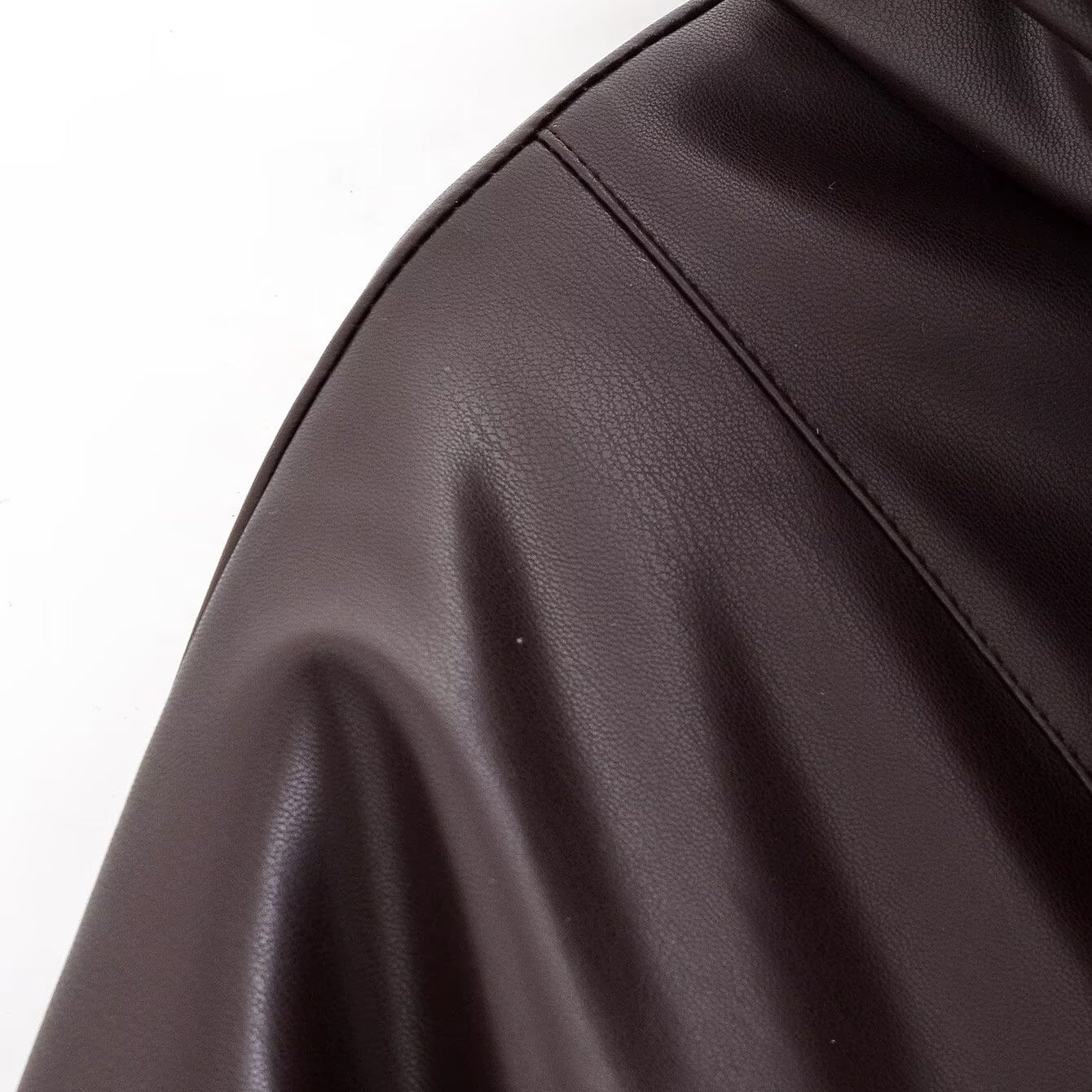 Trendy Langry brown leather high-waist pleated skirt in fashion ملابس