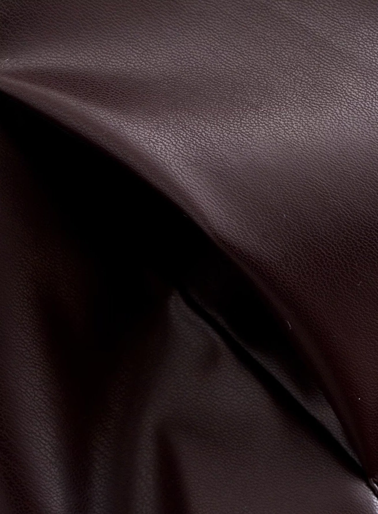 Trendy langry fashion brown leather jacket with smooth texture and subtle sheen