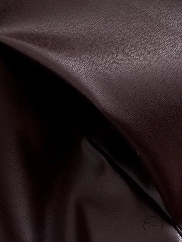 Trendy brown leather jacket in langry fashion, smooth texture and sheen
