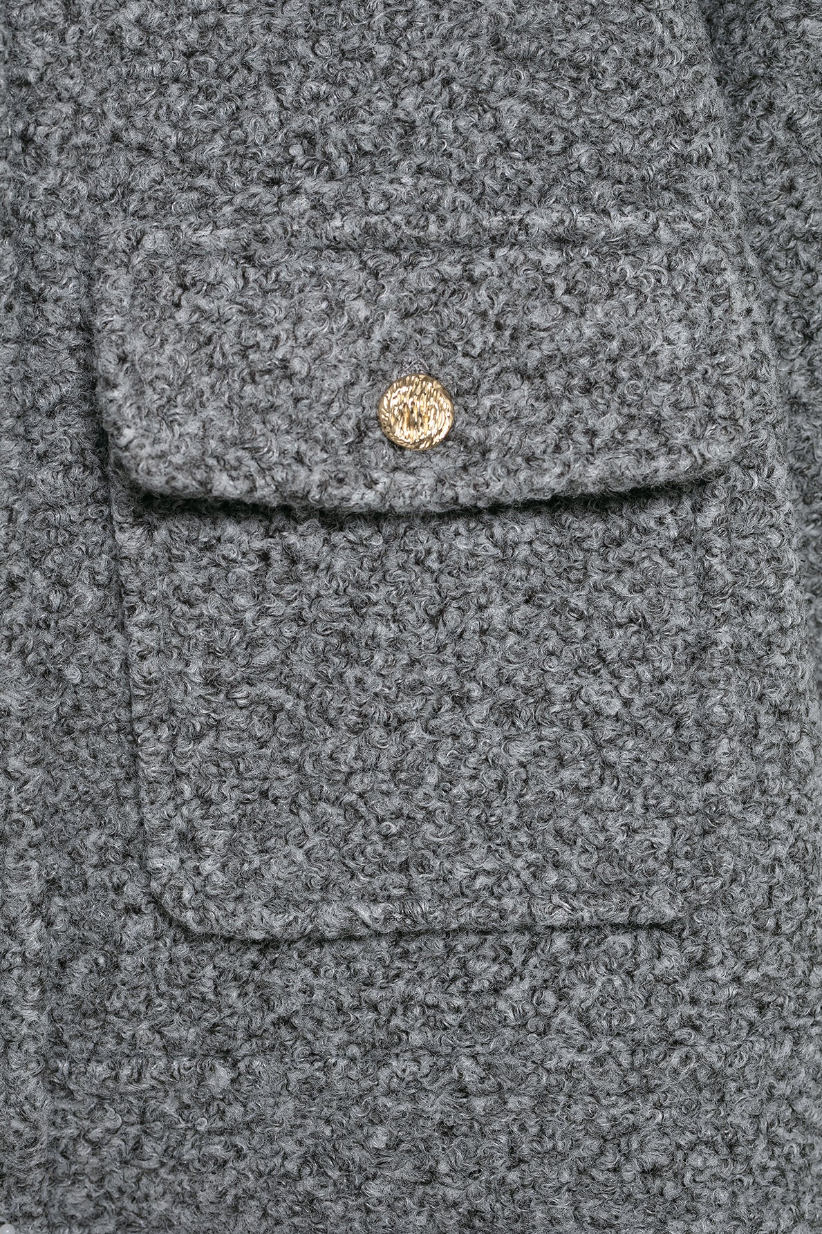 Elegant gray wool blazer with gold buttons, Langry fashion coat