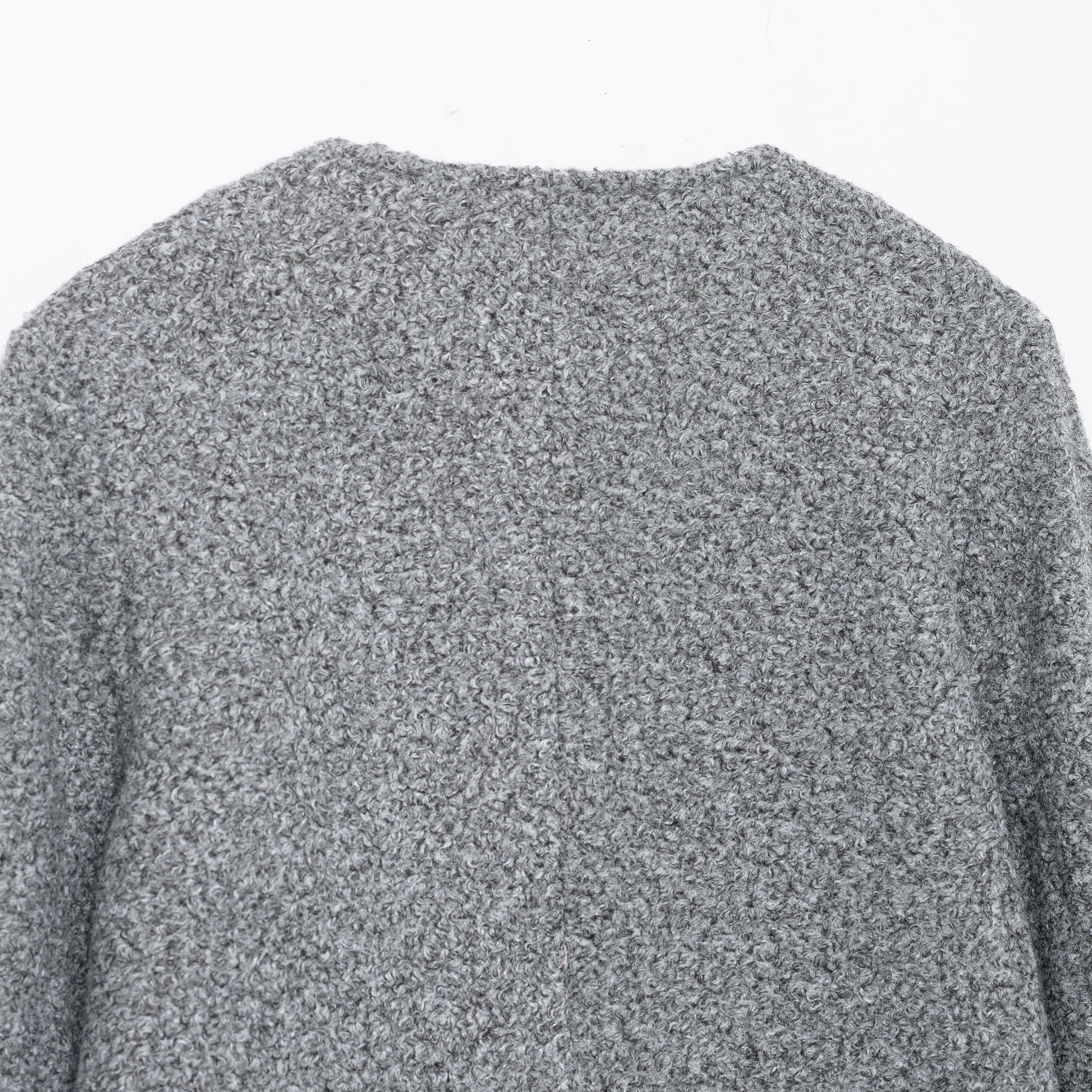 Grey Langry fashion sweater with ribbed neckline in woolen coat style