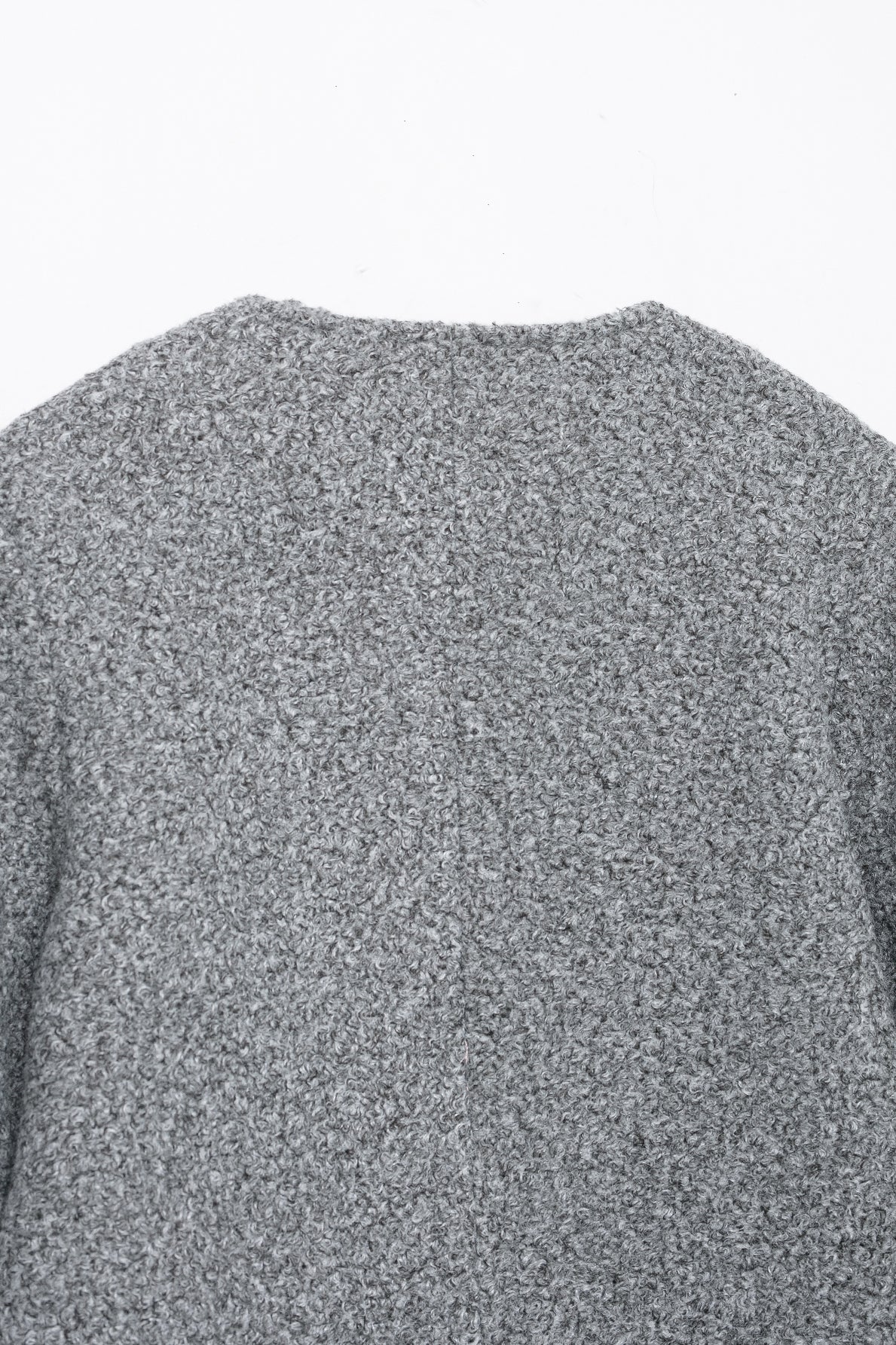 Grey Langry fashion sweater with ribbed neckline in woolen coat style