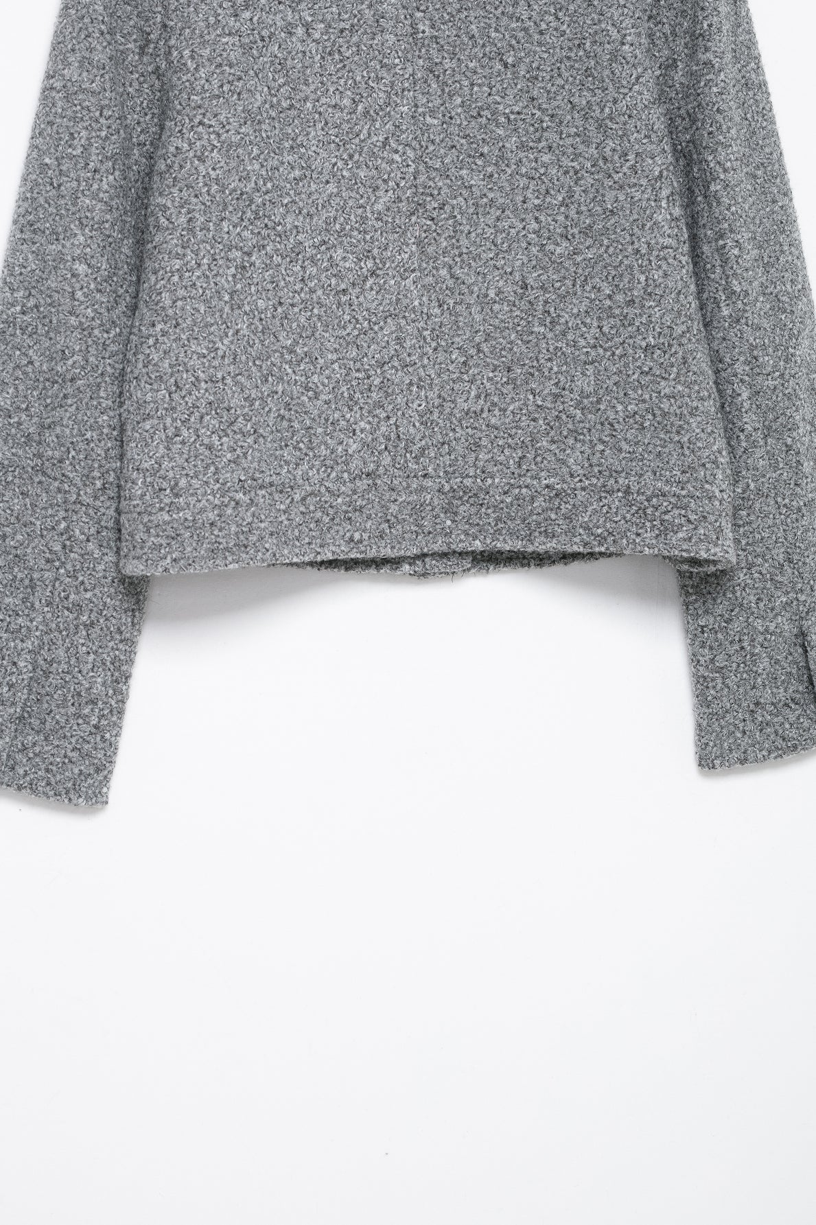 Gray textured wool jacket with gold buttons in Langry fashion