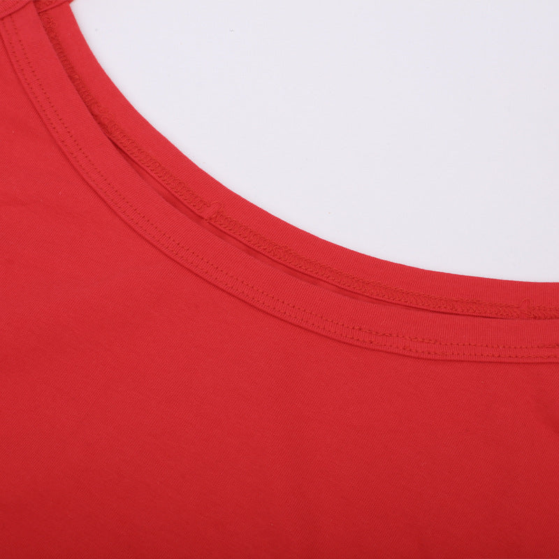 Summer High Split Cropped Outfit Solid Color Base Bodysuit