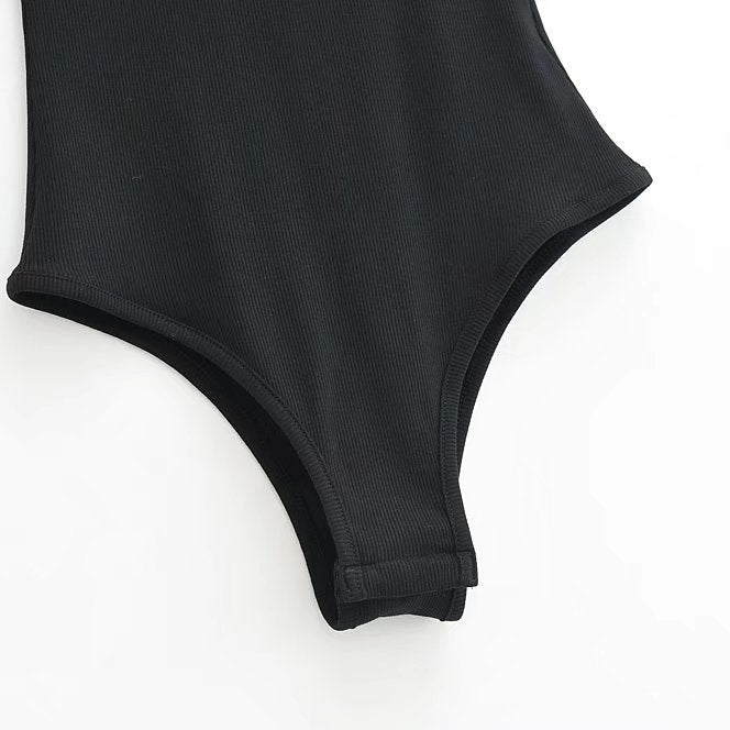 Wear Lace-up Halterneck Bodysuit Women Summer Tight Bottoming Crotch Spaghetti-strap Camisole Top