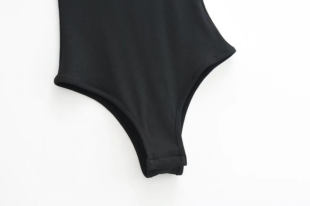 Wear Lace-up Halterneck Bodysuit Women Summer Tight Bottoming Crotch Spaghetti-strap Camisole Top