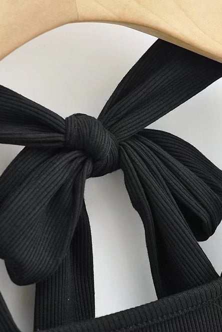 Wear Lace-up Halterneck Bodysuit Women Summer Tight Bottoming Crotch Spaghetti-strap Camisole Top