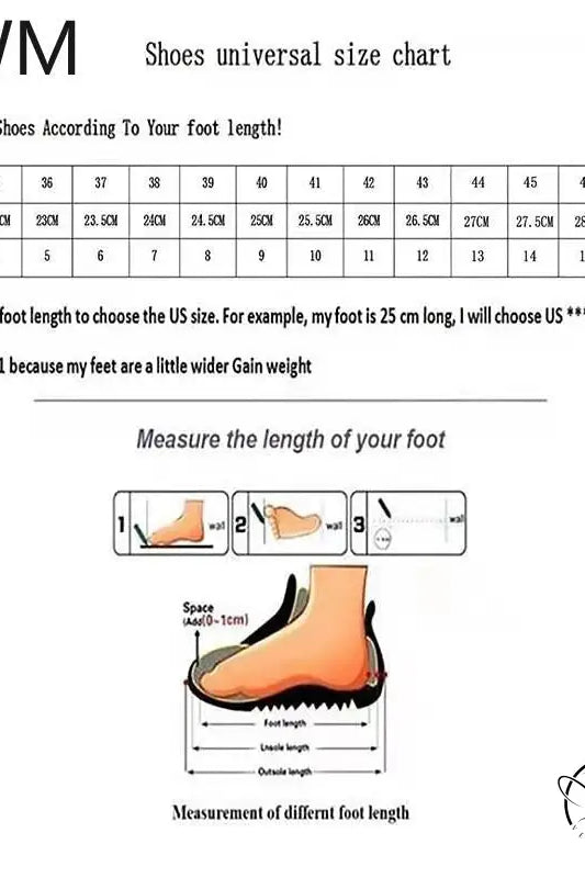 Sawm fashion european boots size chart with EU/CN/US foot length guide
