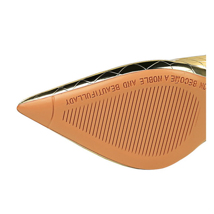 Metal Stone Pattern Retro High Heels