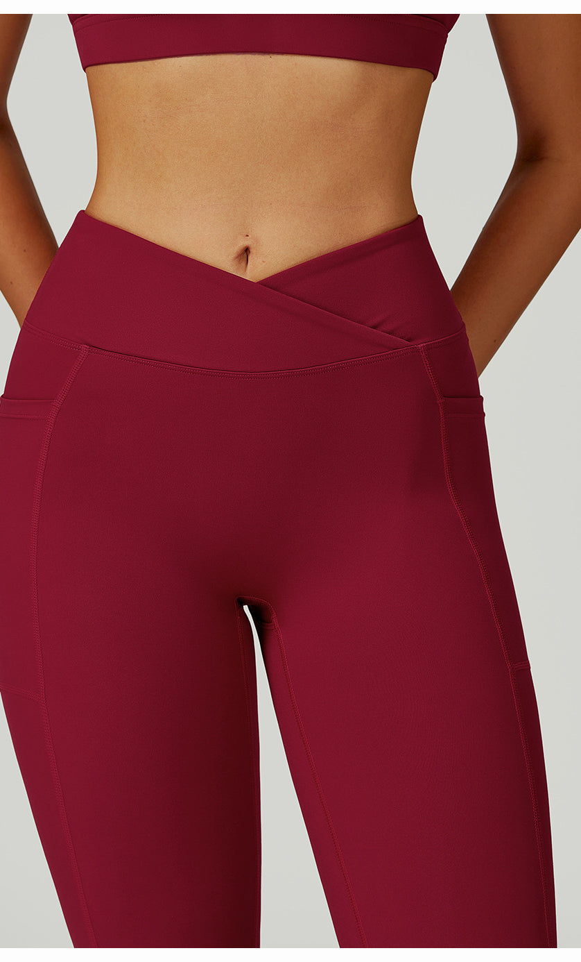 Cross Waist Wide Leg Bootcut Trousers Outdoor