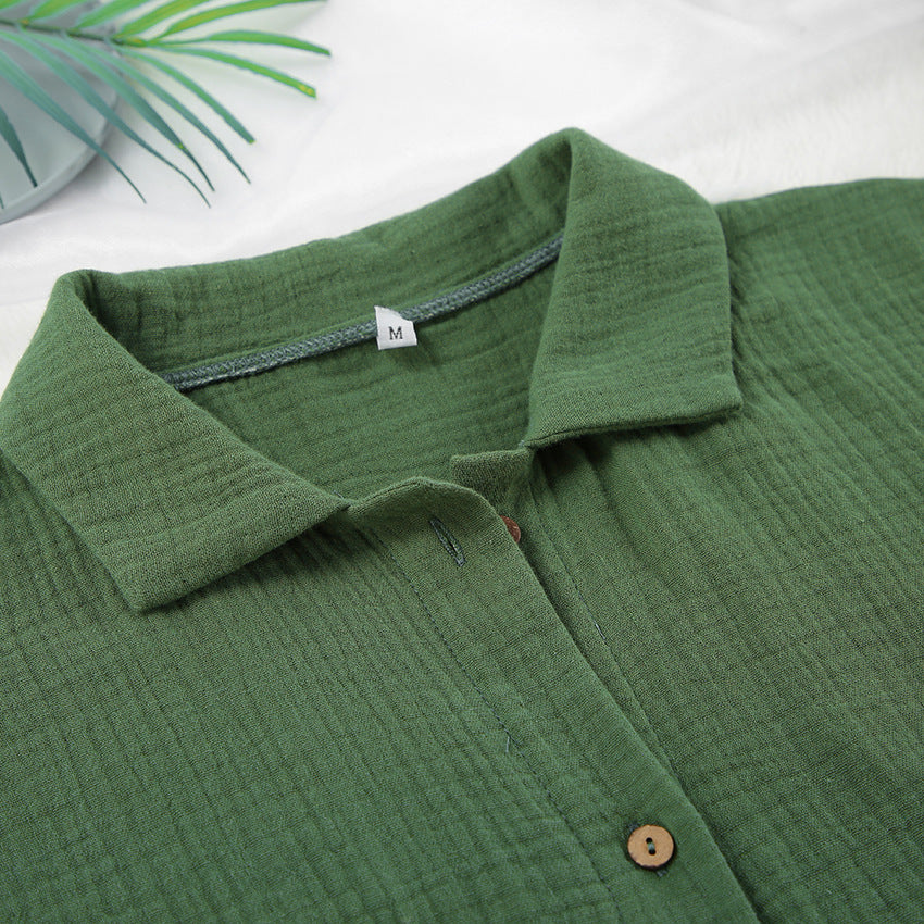 Green collared shirt from Comfortably Skin Friendly Winter Pajamas, stylish fashion ملابس