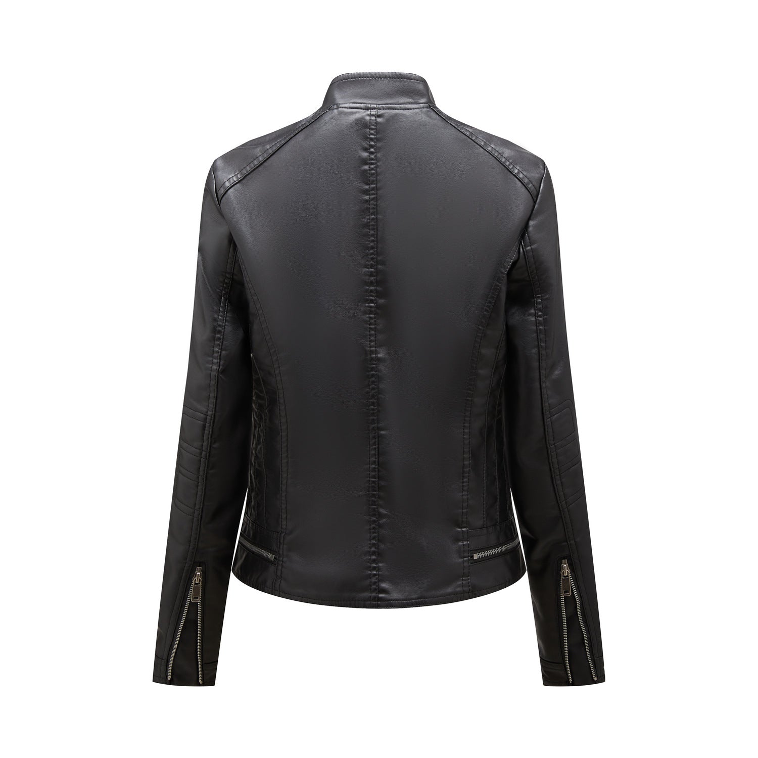 Black faux leather jacket from Casual Leather Short Coat for trendy fashion and ملابس enthusiasts