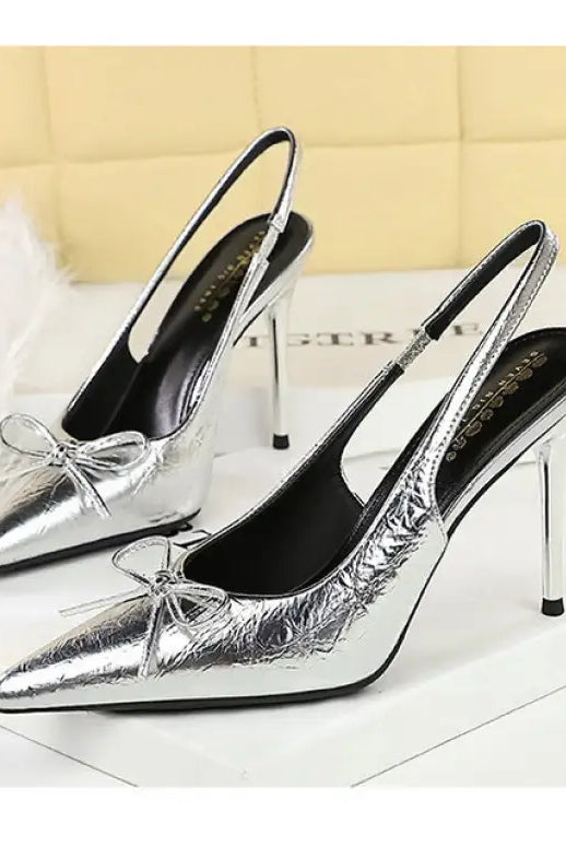 Cocktail Low Cut Back Strap High Heel